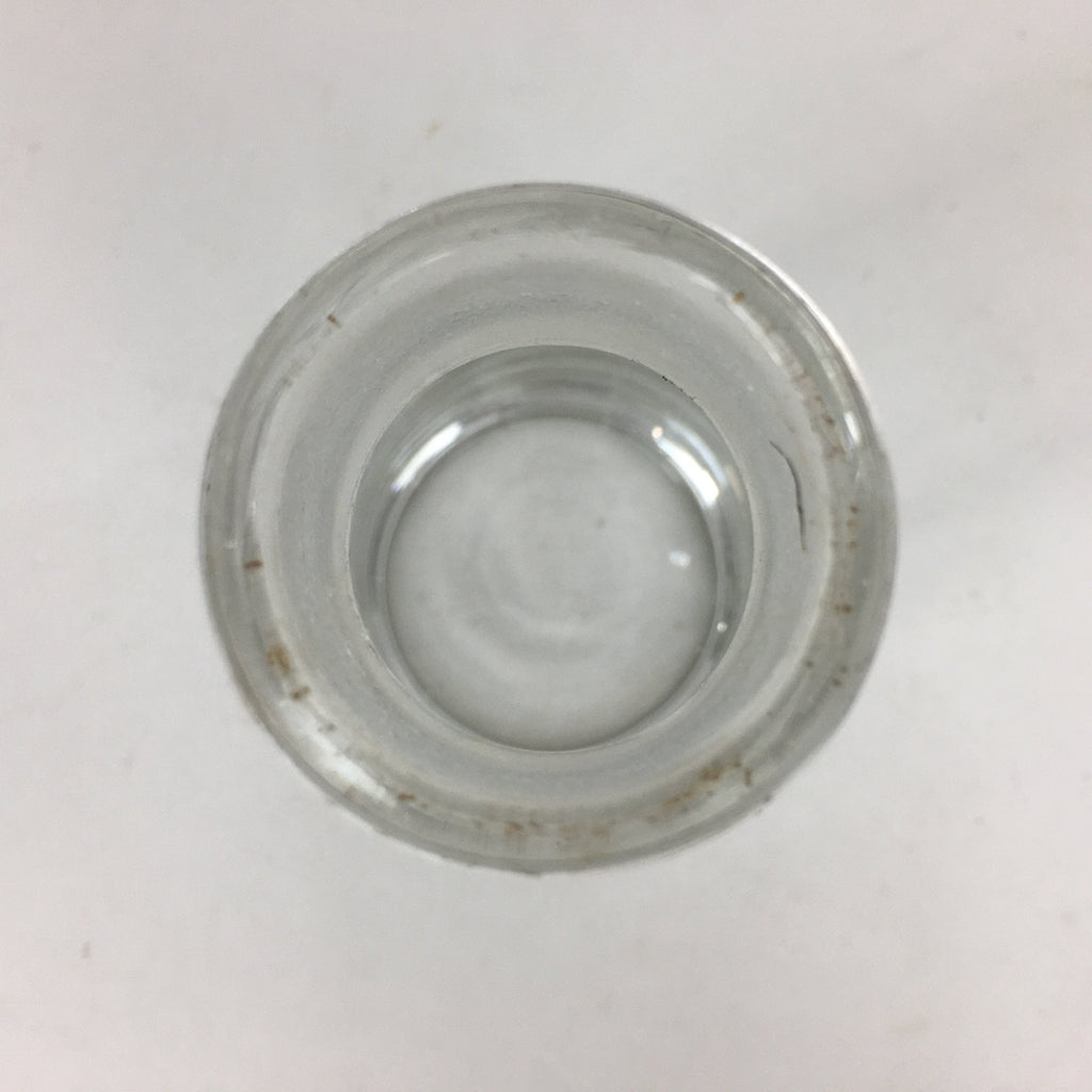 Japanese Lidded Glass Medicine Bottle Vtg Clear Color Glass 8.5 cm Vase MB27