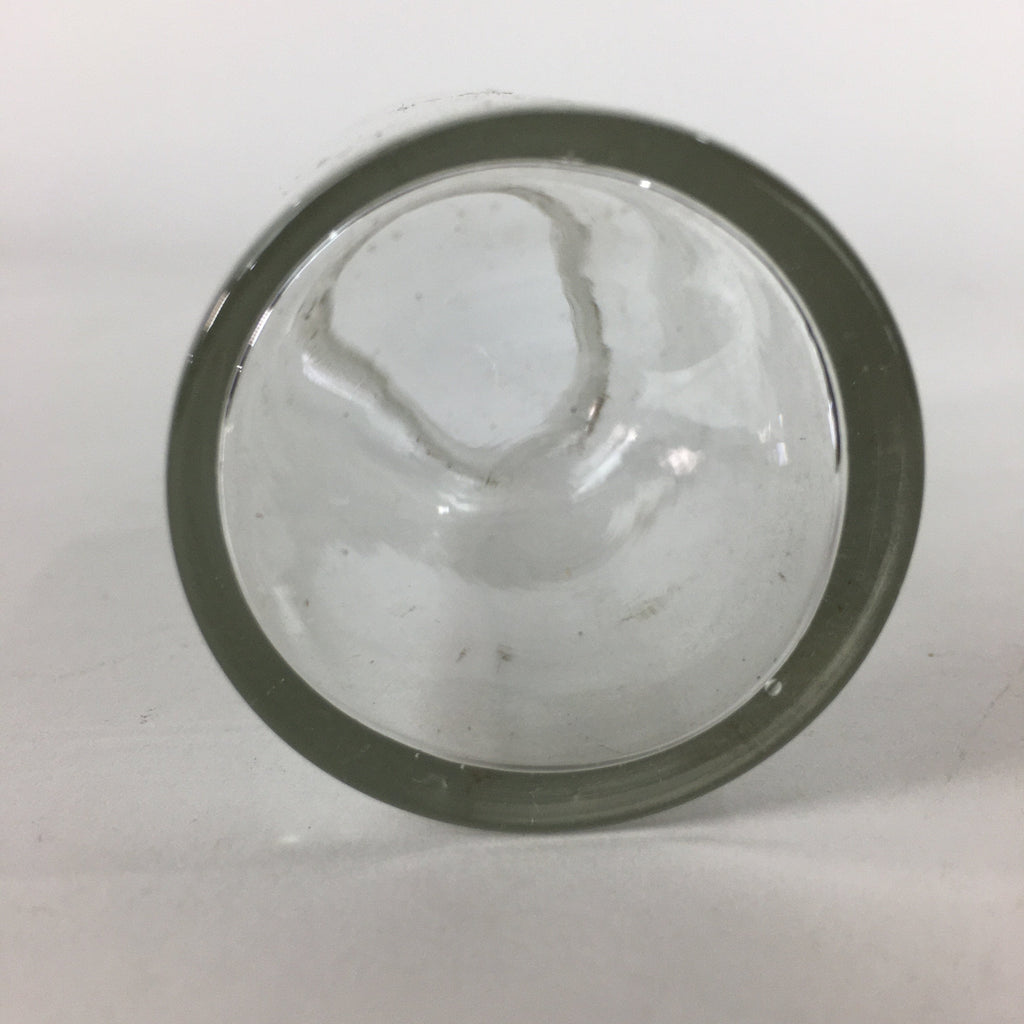 Japanese Lidded Glass Medicine Bottle Vtg Clear Color Glass 8.5 cm Vase MB27
