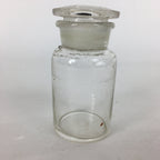 Japanese Lidded Glass Medicine Bottle Vtg Clear Color Glass 8.5 cm Vase MB29