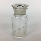 Japanese Lidded Glass Medicine Bottle Vtg Clear Color Glass 8.5 cm Vase MB29