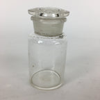 Japanese Lidded Glass Medicine Bottle Vtg Clear Color Glass 8.5 cm Vase MB29