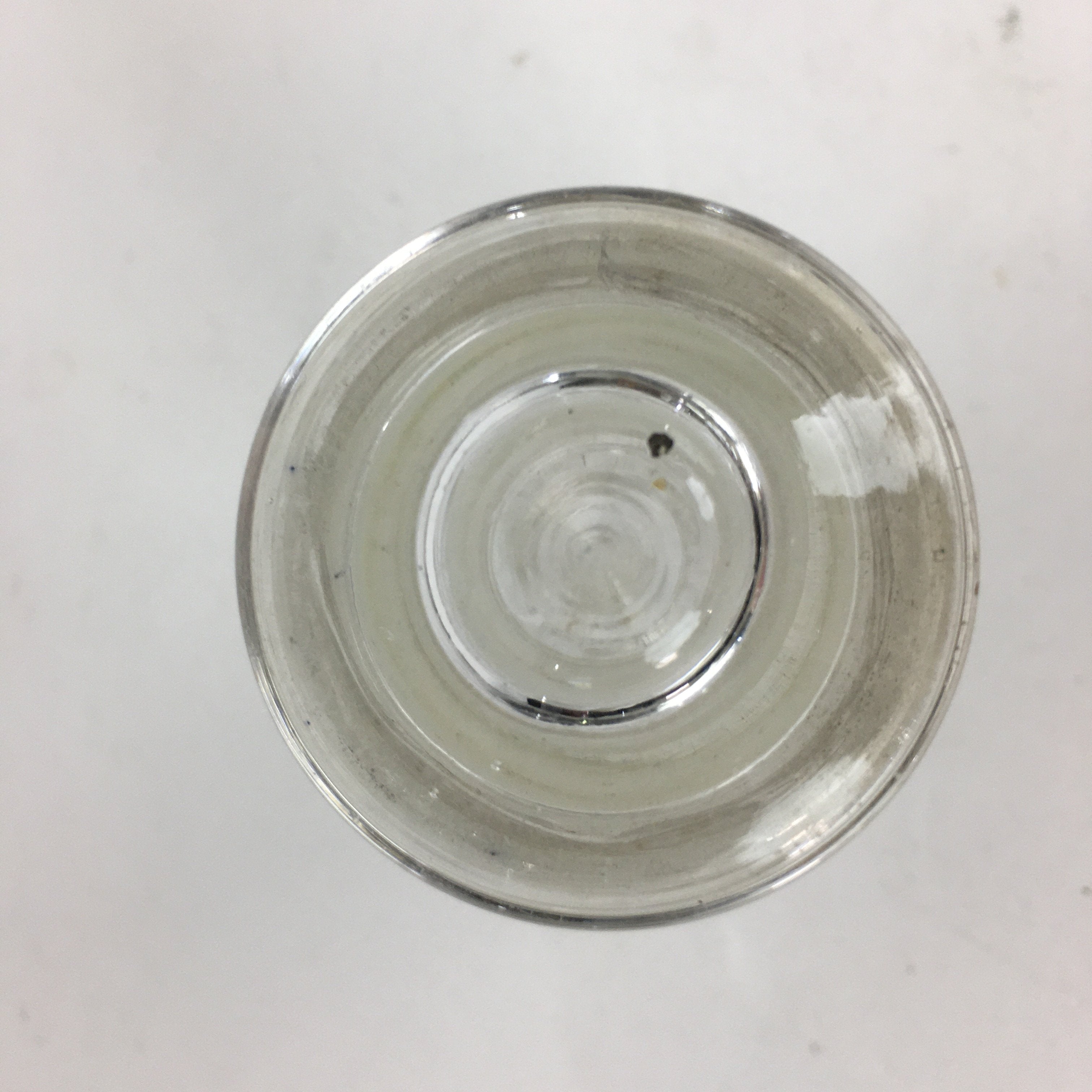 Japanese Lidded Glass Medicine Bottle Vtg Clear Color Glass 8.5 cm Vase MB29