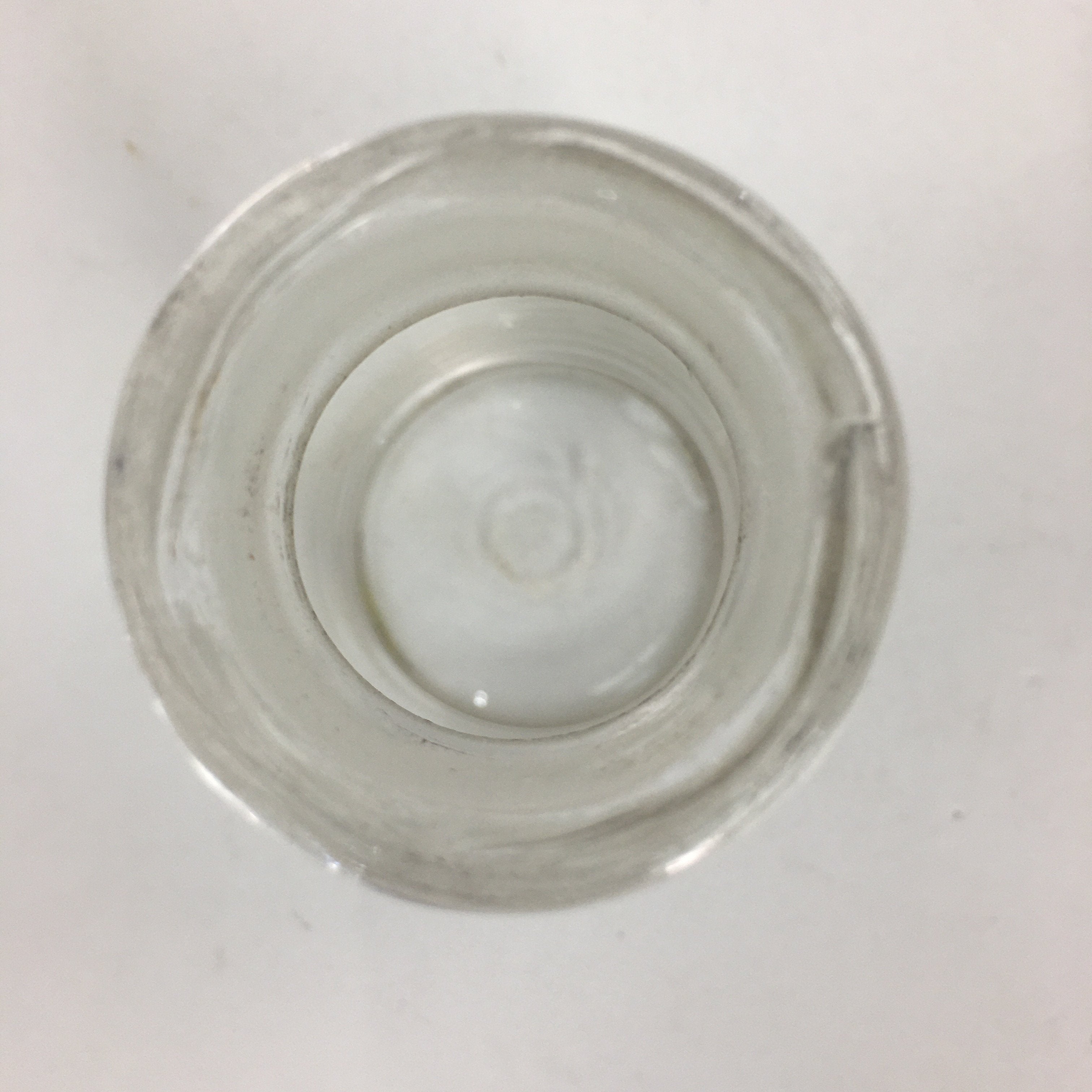 Japanese Lidded Glass Medicine Bottle Vtg Clear Color Glass 8.5 cm Vase MB29