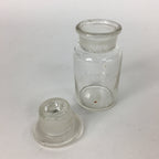Japanese Lidded Glass Medicine Bottle Vtg Clear Color Glass 8.5 cm Vase MB29