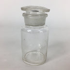 Japanese Lidded Glass Medicine Bottle Vtg Clear Color Glass 8.5 cm Vase MB30