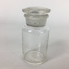 Japanese Lidded Glass Medicine Bottle Vtg Clear Color Glass 8.5 cm Vase MB30