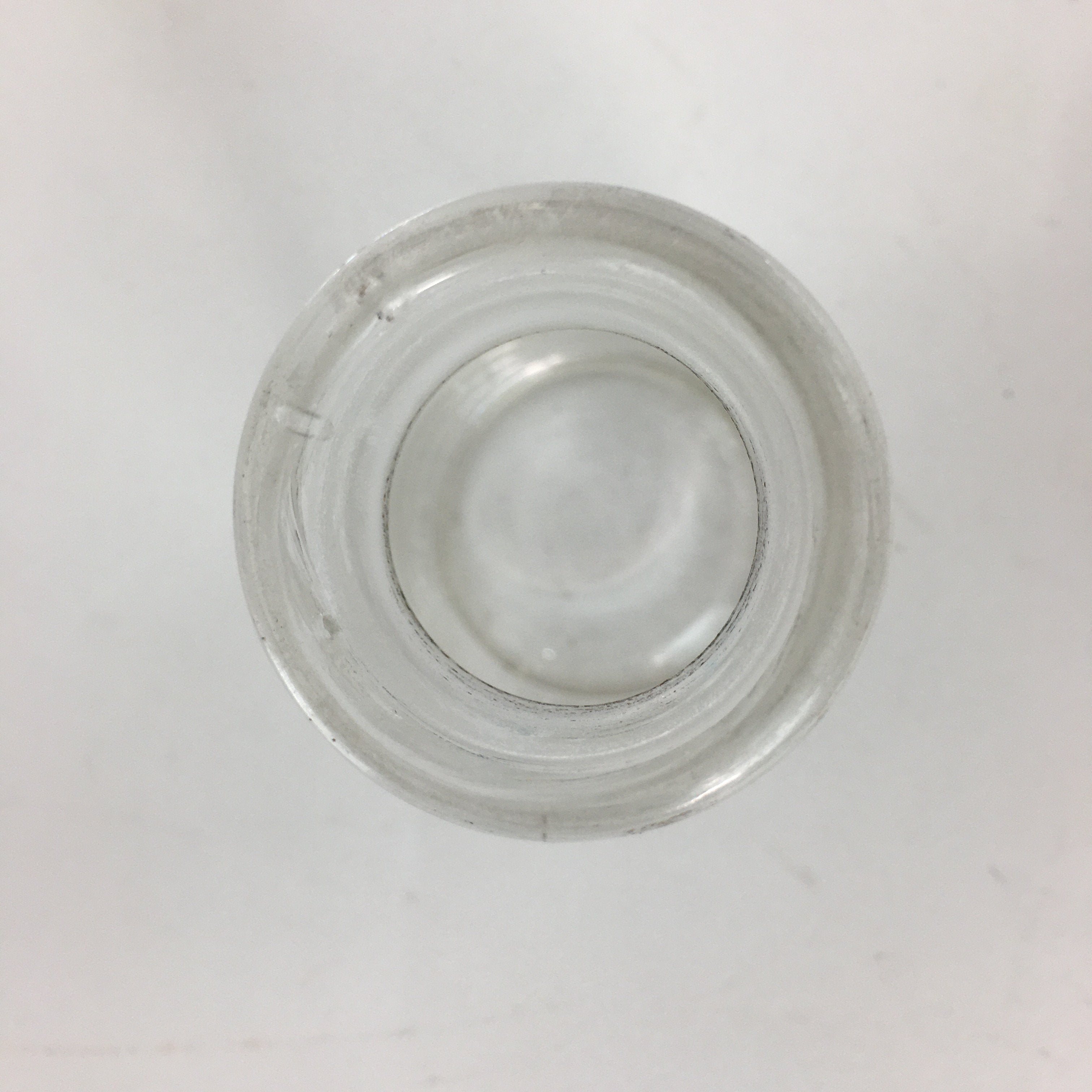 Japanese Lidded Glass Medicine Bottle Vtg Clear Color Glass 8.5 cm Vase MB30