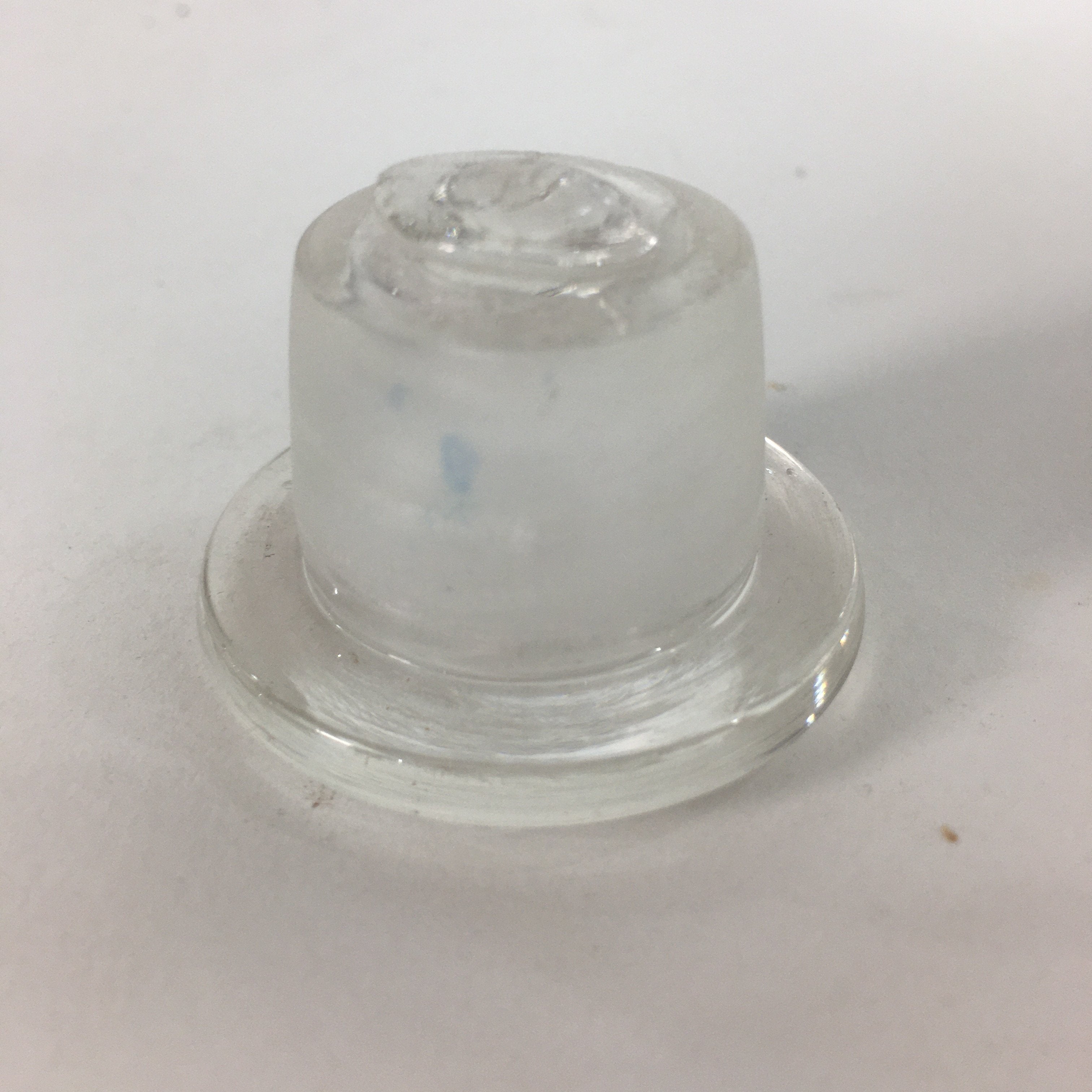 Japanese Lidded Glass Medicine Bottle Vtg Clear Color Glass 8.5 cm Vase MB30