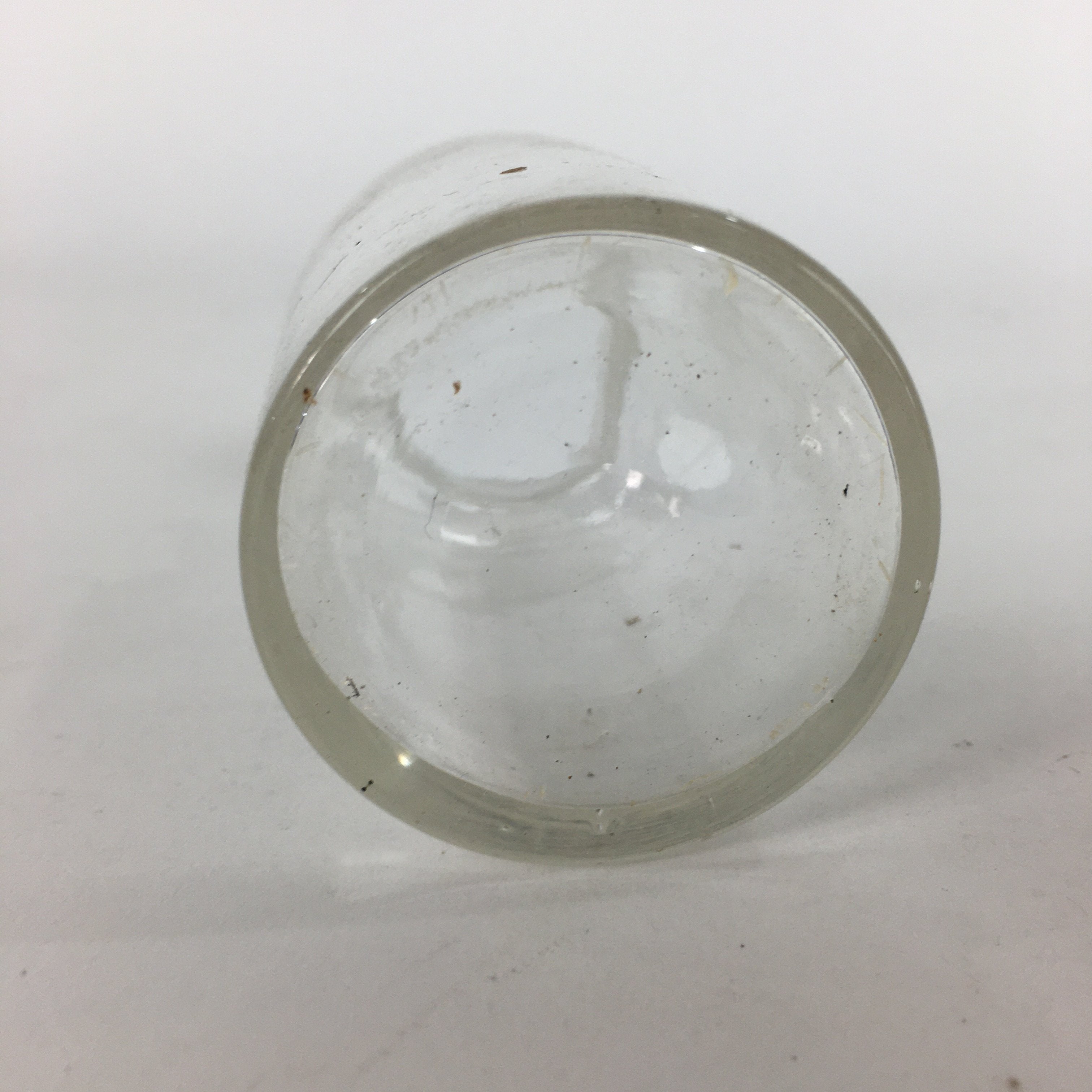 Japanese Lidded Glass Medicine Bottle Vtg Clear Color Glass 8.5 cm Vase MB30