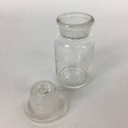 Japanese Lidded Glass Medicine Bottle Vtg Clear Color Glass 8.5 cm Vase MB30