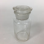 Japanese Lidded Glass Medicine Bottle Vtg Clear Color Glass 8.5 cm Vase MB30