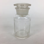 Japanese Lidded Glass Medicine Bottle Vtg Clear Color Glass 9 cm Vase MB28