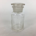 Japanese Lidded Glass Medicine Bottle Vtg Clear Color Glass 9 cm Vase MB28