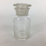 Japanese Lidded Glass Medicine Bottle Vtg Clear Color Glass 9 cm Vase MB28