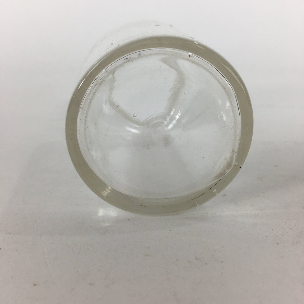 Japanese Lidded Glass Medicine Bottle Vtg Clear Color Glass 9 cm Vase MB28