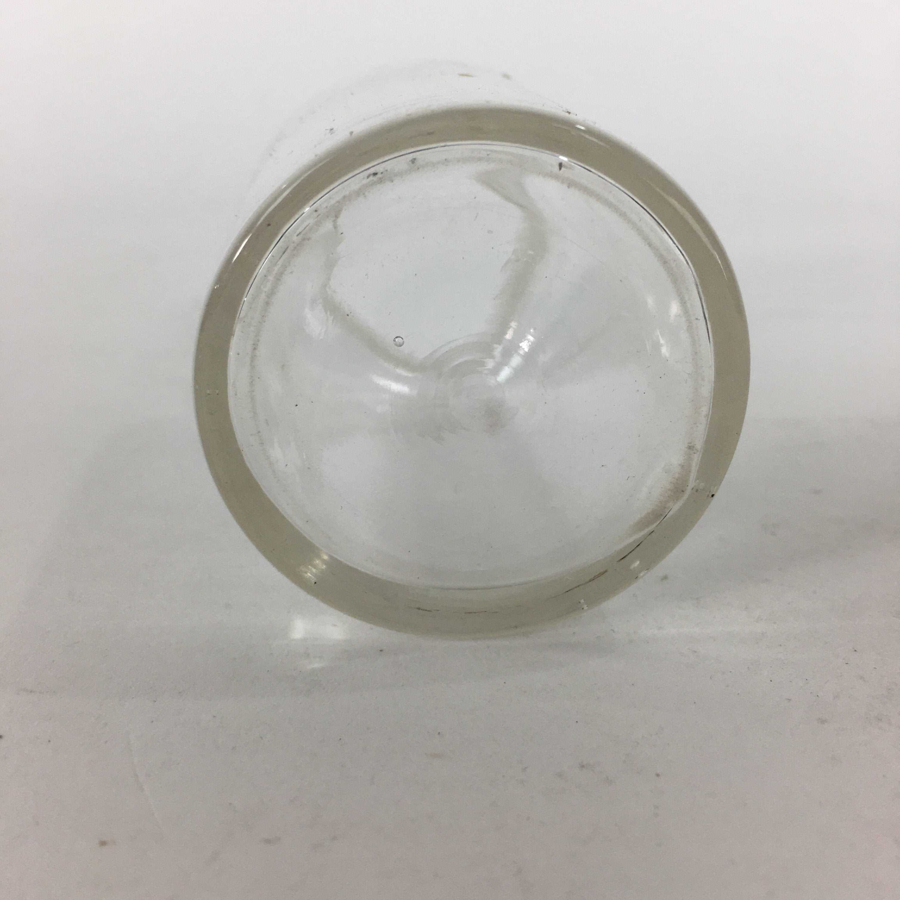 Japanese Lidded Glass Medicine Bottle Vtg Clear Color Glass 9 cm Vase MB28