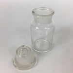 Japanese Lidded Glass Medicine Bottle Vtg Clear Color Glass 9 cm Vase MB28