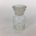 Japanese Lidded Glass Medicine Bottle Vtg Clear Color Glass 9 cm Vase MB28