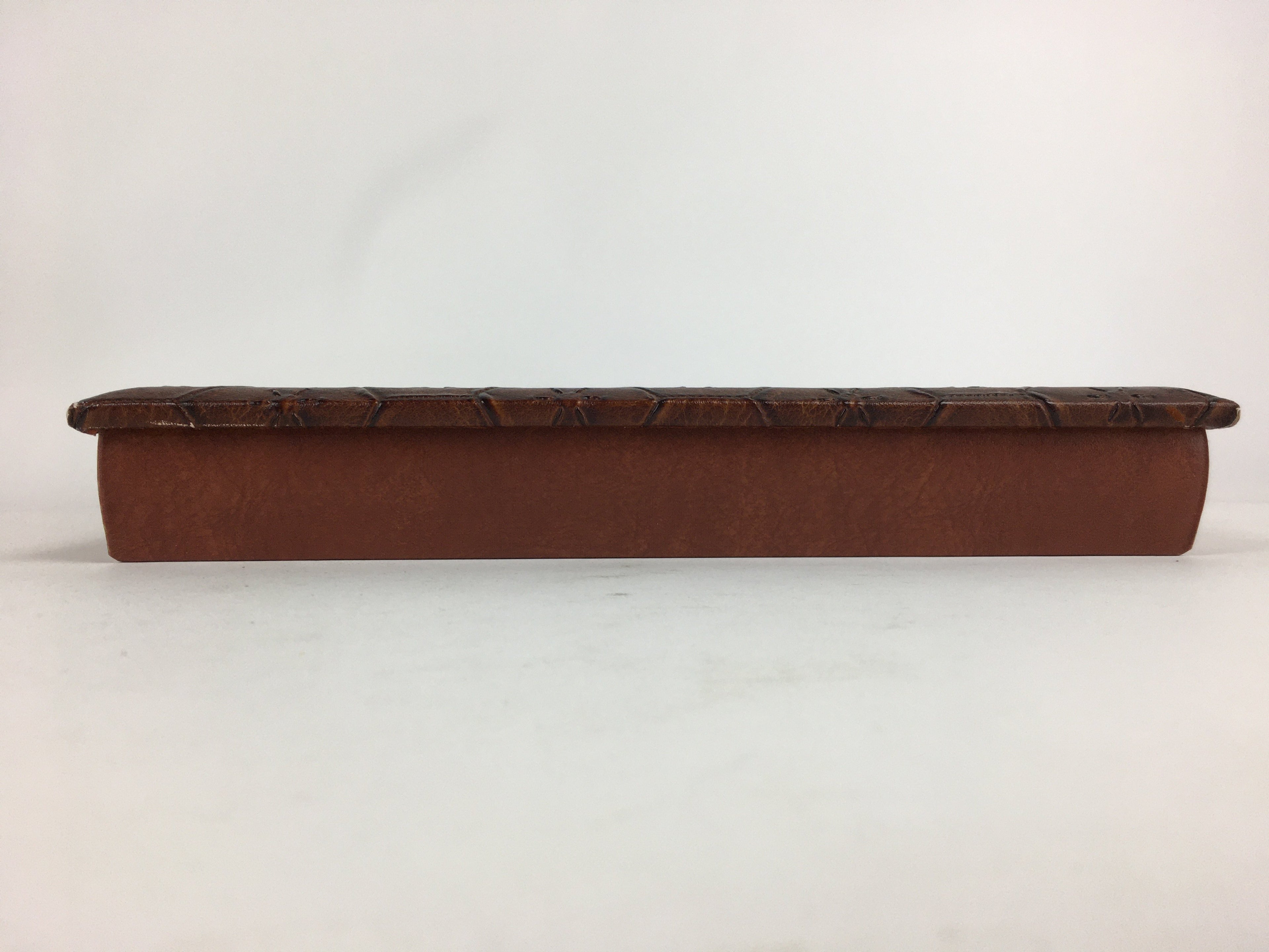 Japanese Lidded Trinket Box Vtg Artificial leather Document box Fumibako JK251