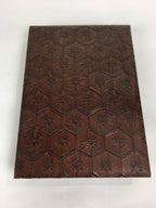 Japanese Lidded Trinket Box Vtg Artificial leather Document box Fumibako JK251