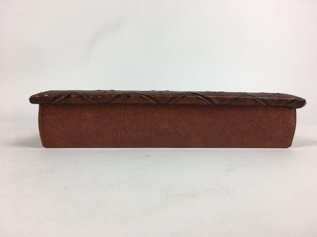 Japanese Lidded Trinket Box Vtg Artificial leather Document box Fumibako JK251