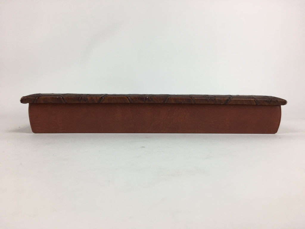 Japanese Lidded Trinket Box Vtg Artificial leather Document box Fumibako JK251