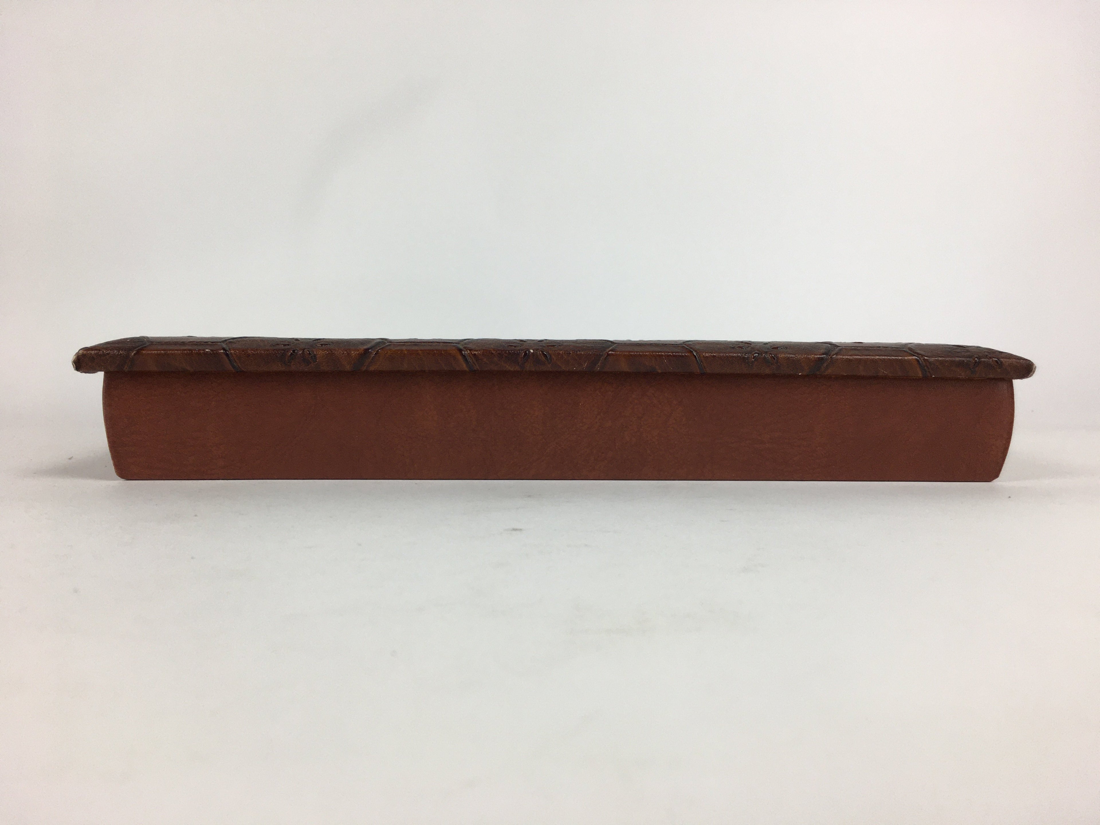 Japanese Lidded Trinket Box Vtg Artificial leather Document box Fumibako JK251