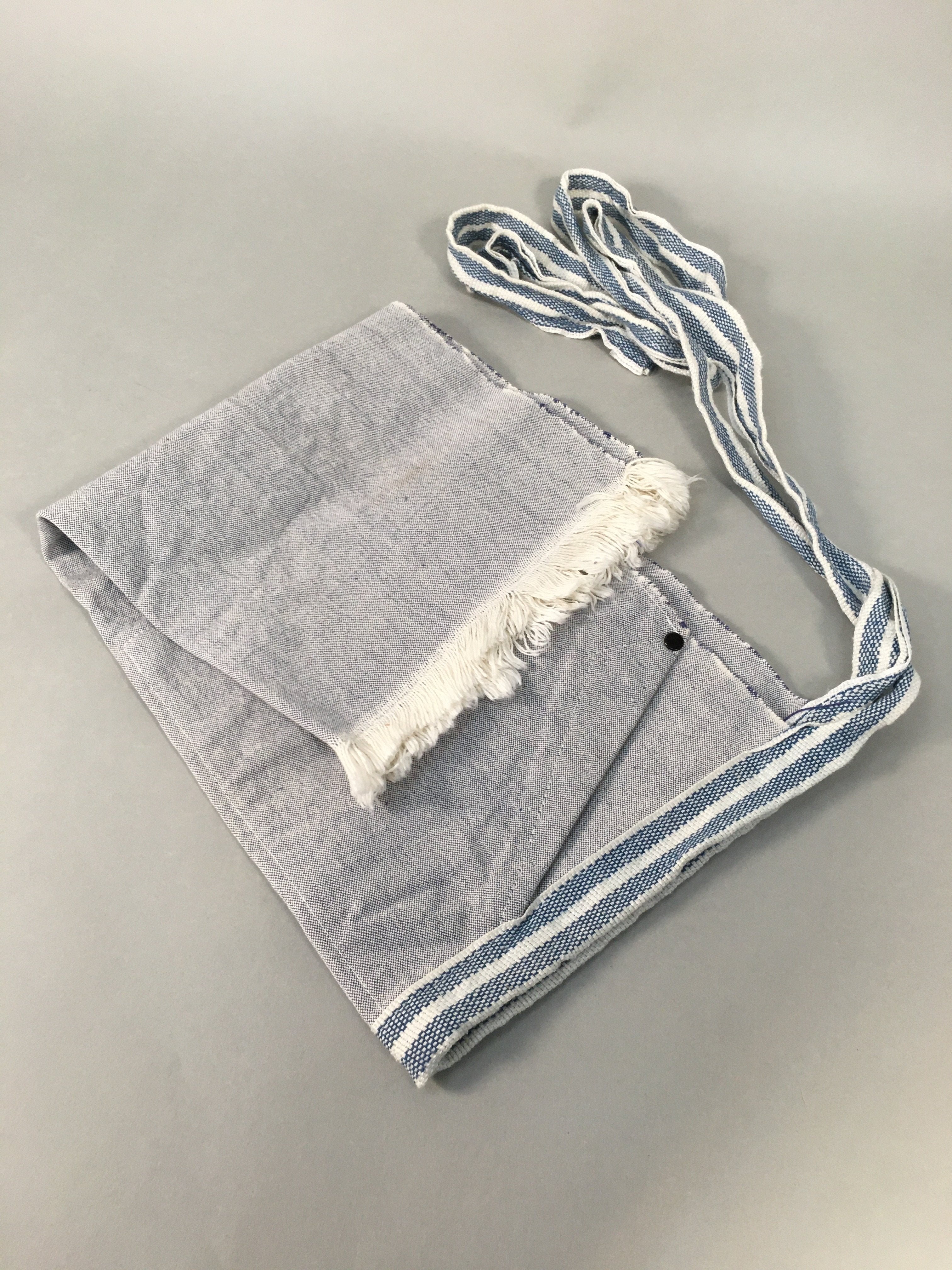 Japanese Maekake Apron Vtg Traditional Blue Cotton Workwear Canvas Indigo MK2