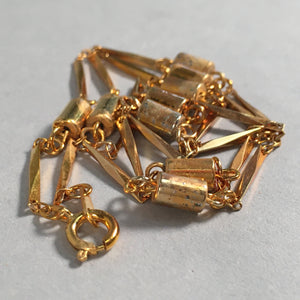 Japanese Magnetic Metal Necklace Vtg 52.5cm Long Gold Color Chain JK39