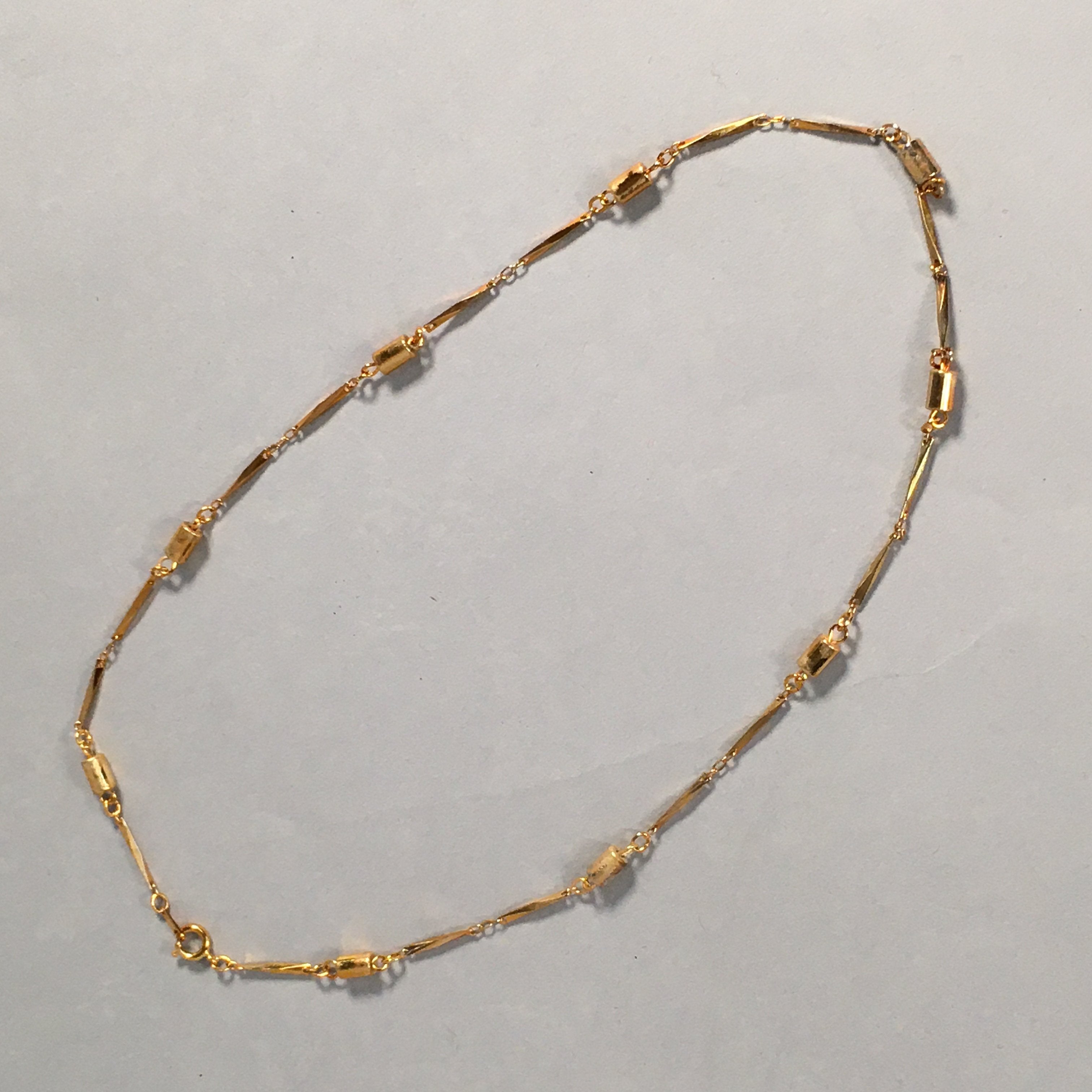 Japanese Magnetic Metal Necklace Vtg 52.5cm Long Gold Color Chain JK39
