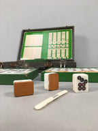 Japanese Mahjong Set Vtg Traditional Tile Game Handle Case JK174