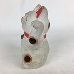 Japanese Manekineko Piggy bank Vtg Plaster Beckoning Cat Lucky Charm White BD730