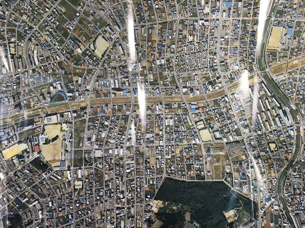 Japanese Map Rezoning Aerial Photograph Set Vtg Memento Paper JK175