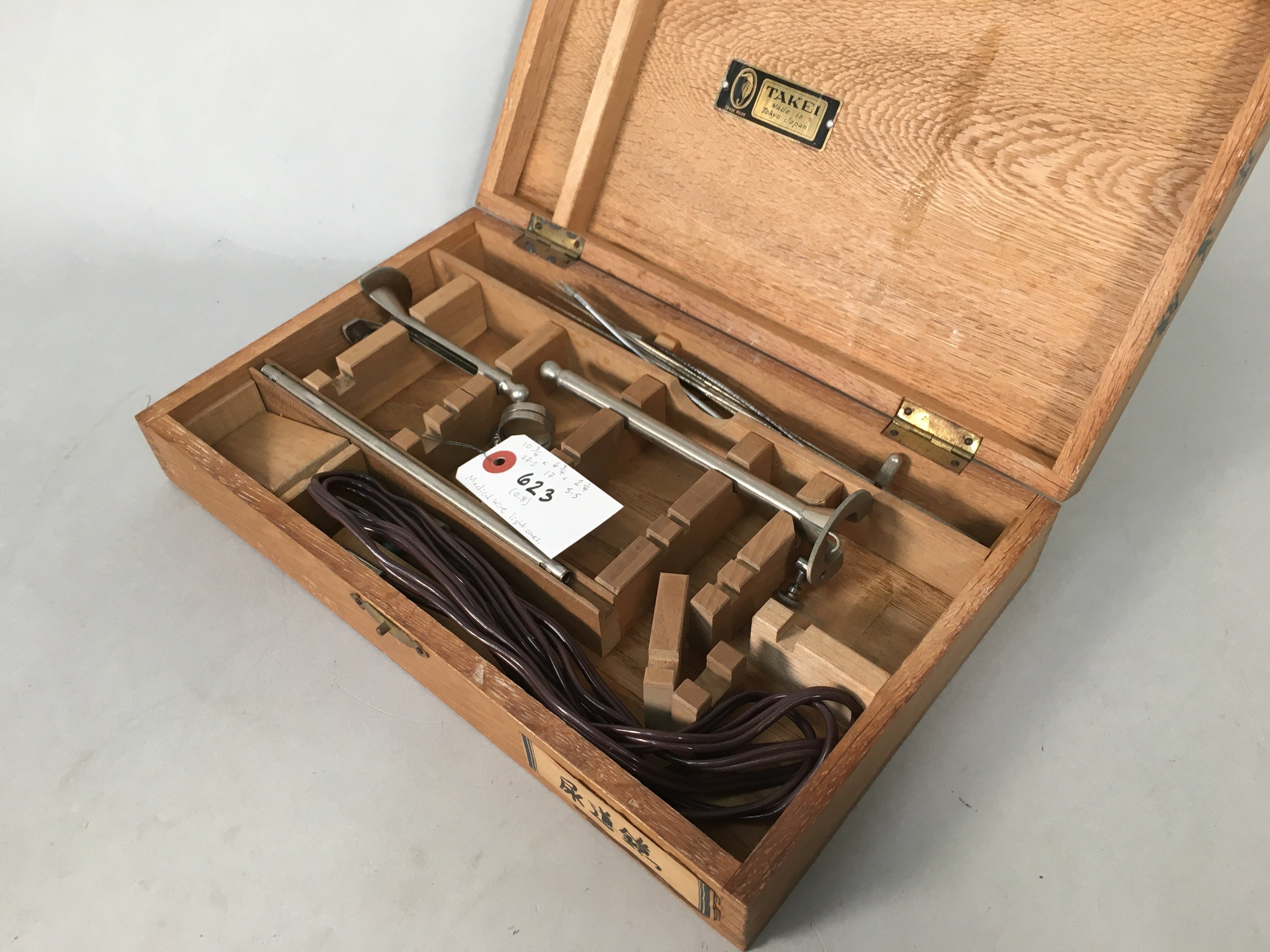 Japanese Medical Instrument Endoscope Ureter Vtg Wooden Boxed PX530