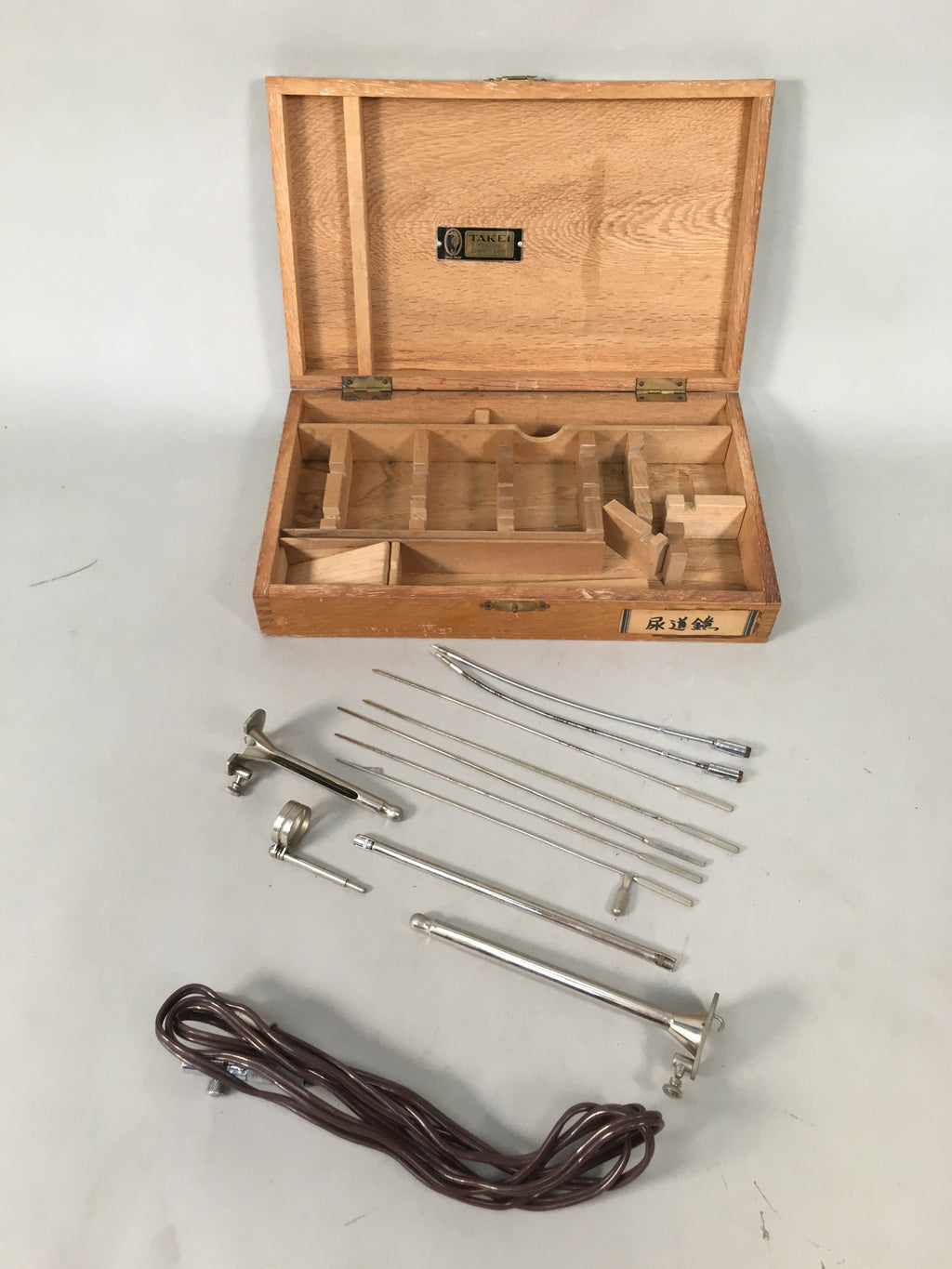 Japanese Medical Instrument Endoscope Ureter Vtg Wooden Boxed PX530