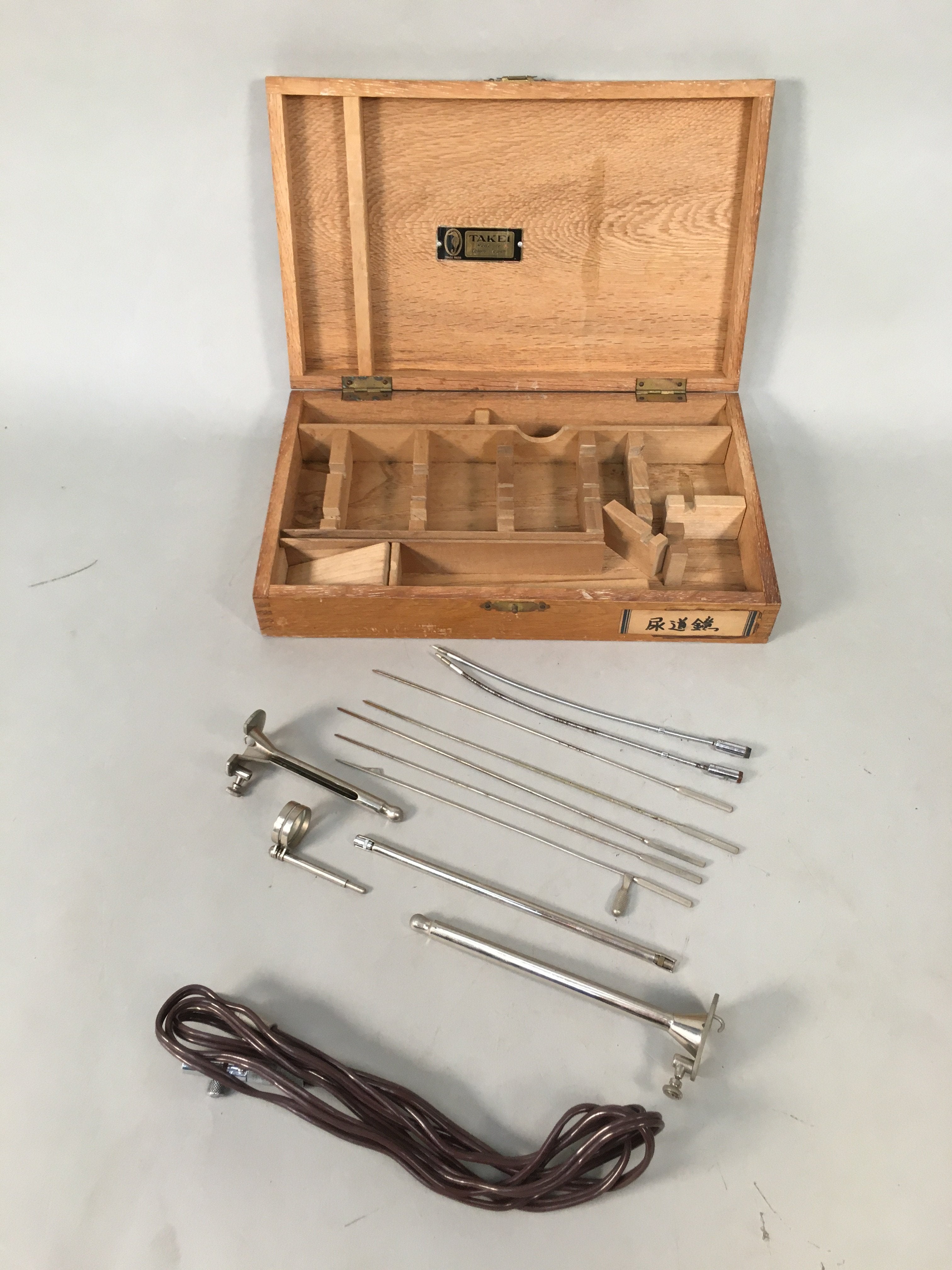 Japanese Medical Instrument Endoscope Ureter Vtg Wooden Boxed PX530