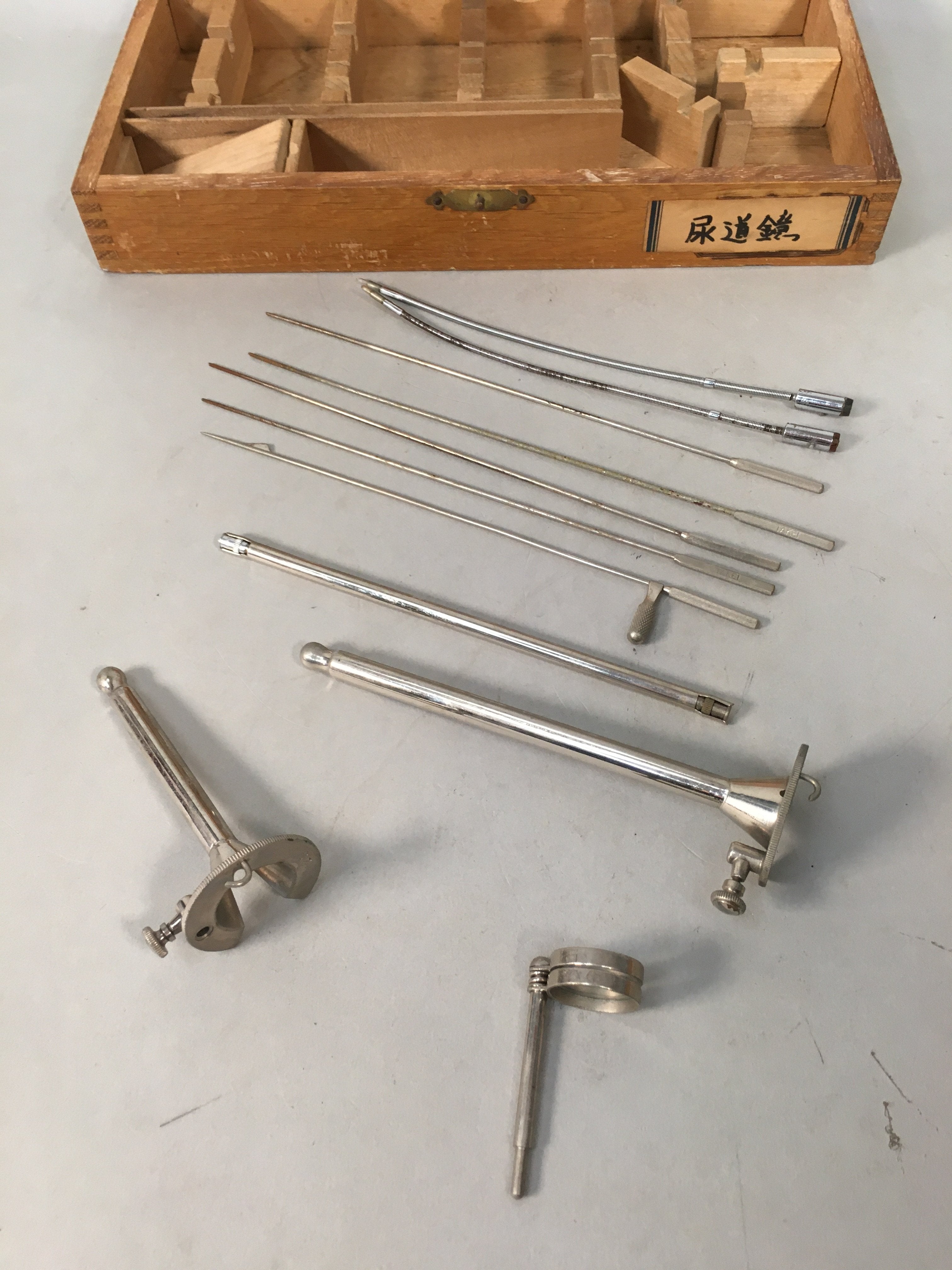 Japanese Medical Instrument Endoscope Ureter Vtg Wooden Boxed PX530