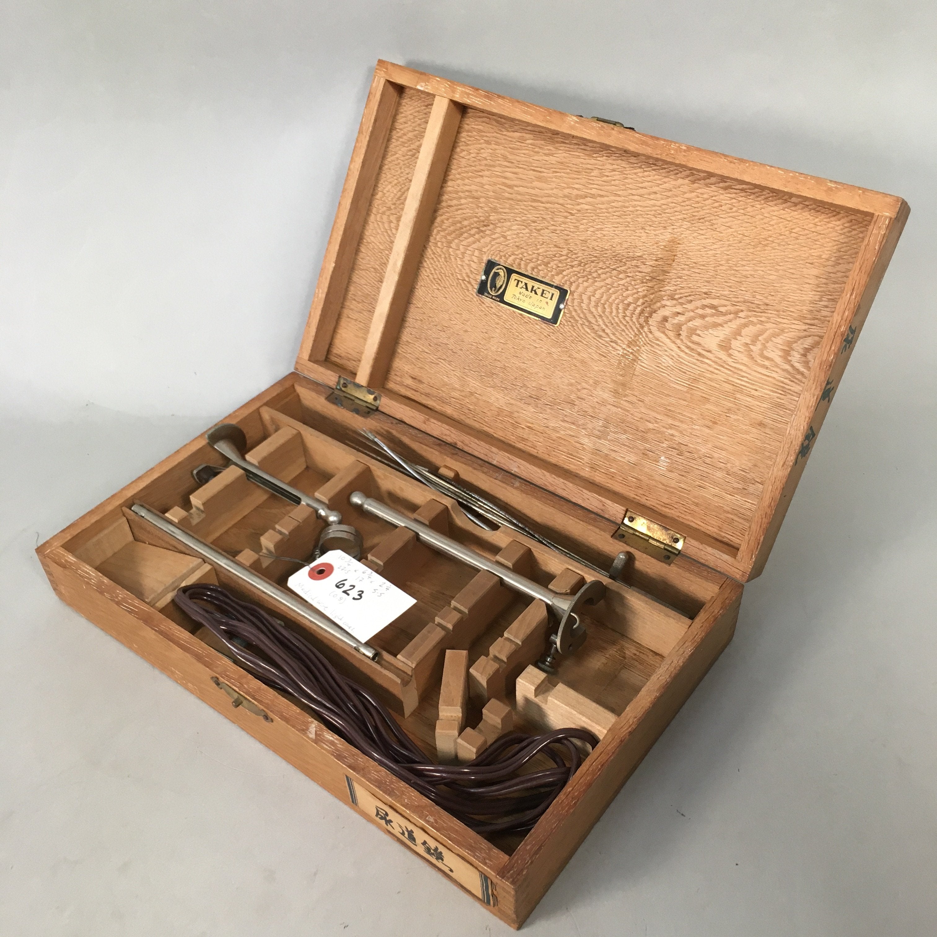 Japanese Medical Instrument Endoscope Ureter Vtg Wooden Boxed PX530