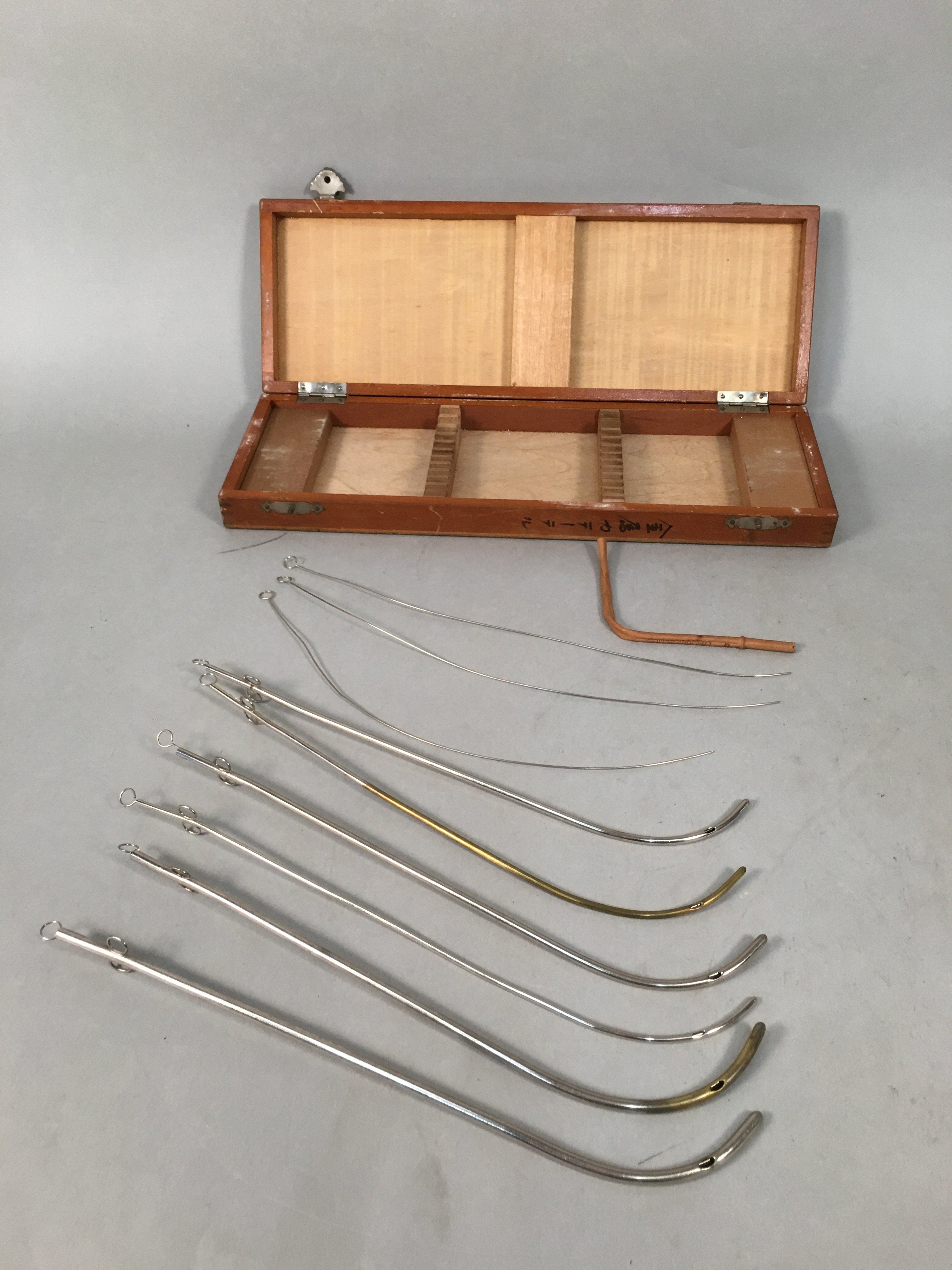 Japanese Medical Instrument Metal Catheter Set Vtg Boxed PX526