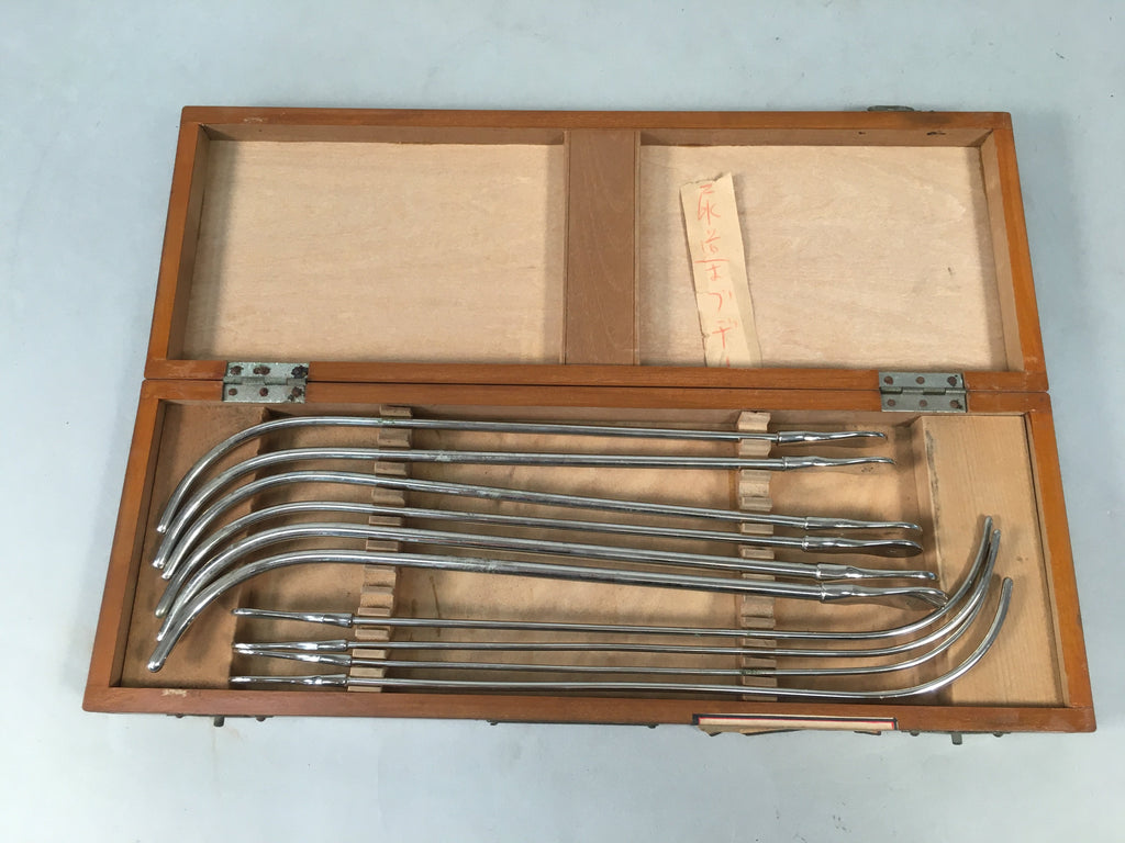 Japanese Medical Instrument Metal Urethral Bougie Set Vtg Boxed PX527