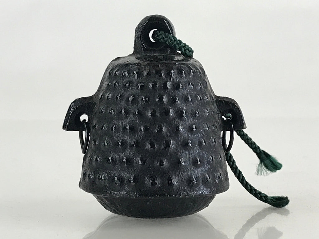 Japanese Metal Bell Tetsurei Iron Bell Nunbu-Tekki Arare Vtg Korin Amulet Black