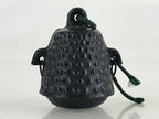 Japanese Metal Bell Tetsurei Iron Bell Nunbu-Tekki Arare Vtg Korin Amulet Black