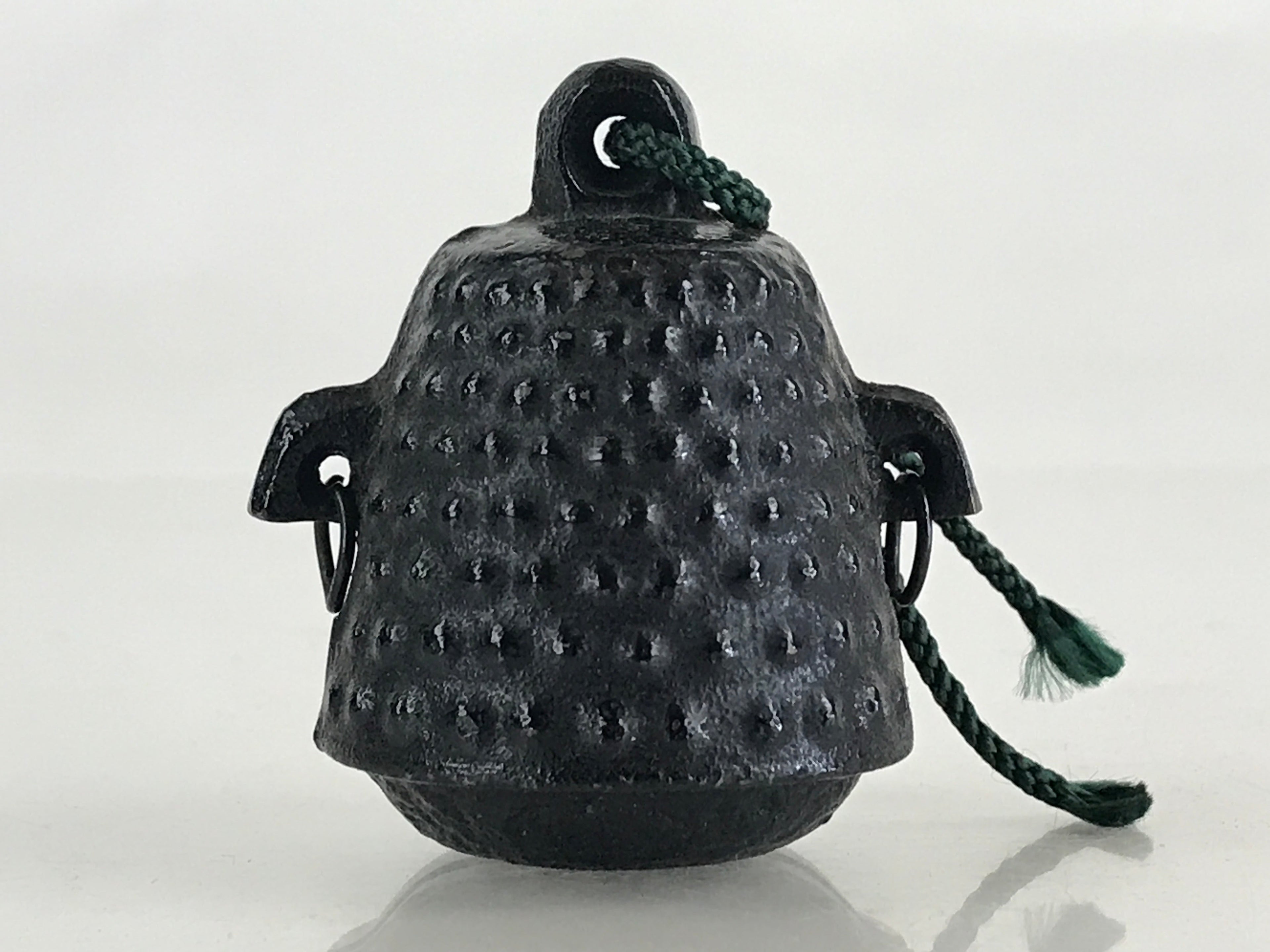 Japanese Metal Bell Tetsurei Iron Bell Nunbu-Tekki Arare Vtg Korin Amulet Black