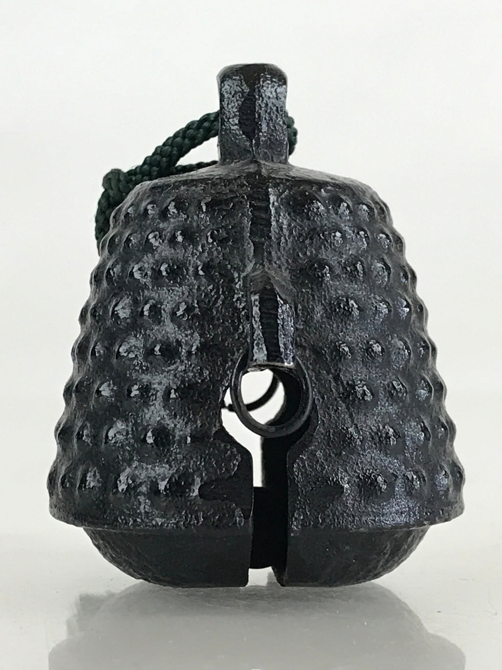 Japanese Metal Bell Tetsurei Iron Bell Nunbu-Tekki Arare Vtg Korin Amulet Black