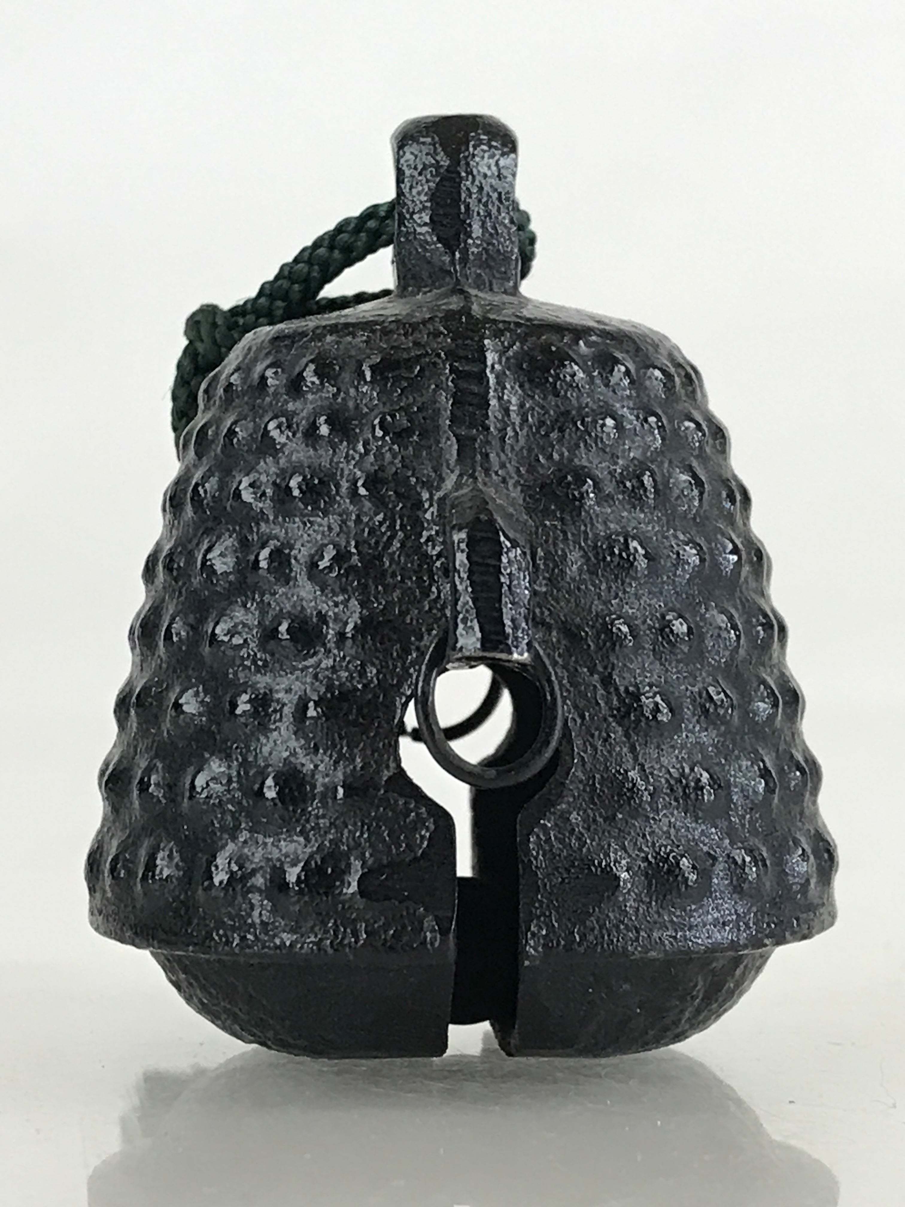 Japanese Metal Bell Tetsurei Iron Bell Nunbu-Tekki Arare Vtg Korin Amulet Black