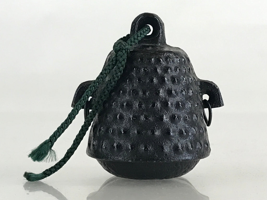 Japanese Metal Bell Tetsurei Iron Bell Nunbu-Tekki Arare Vtg Korin Amulet Black
