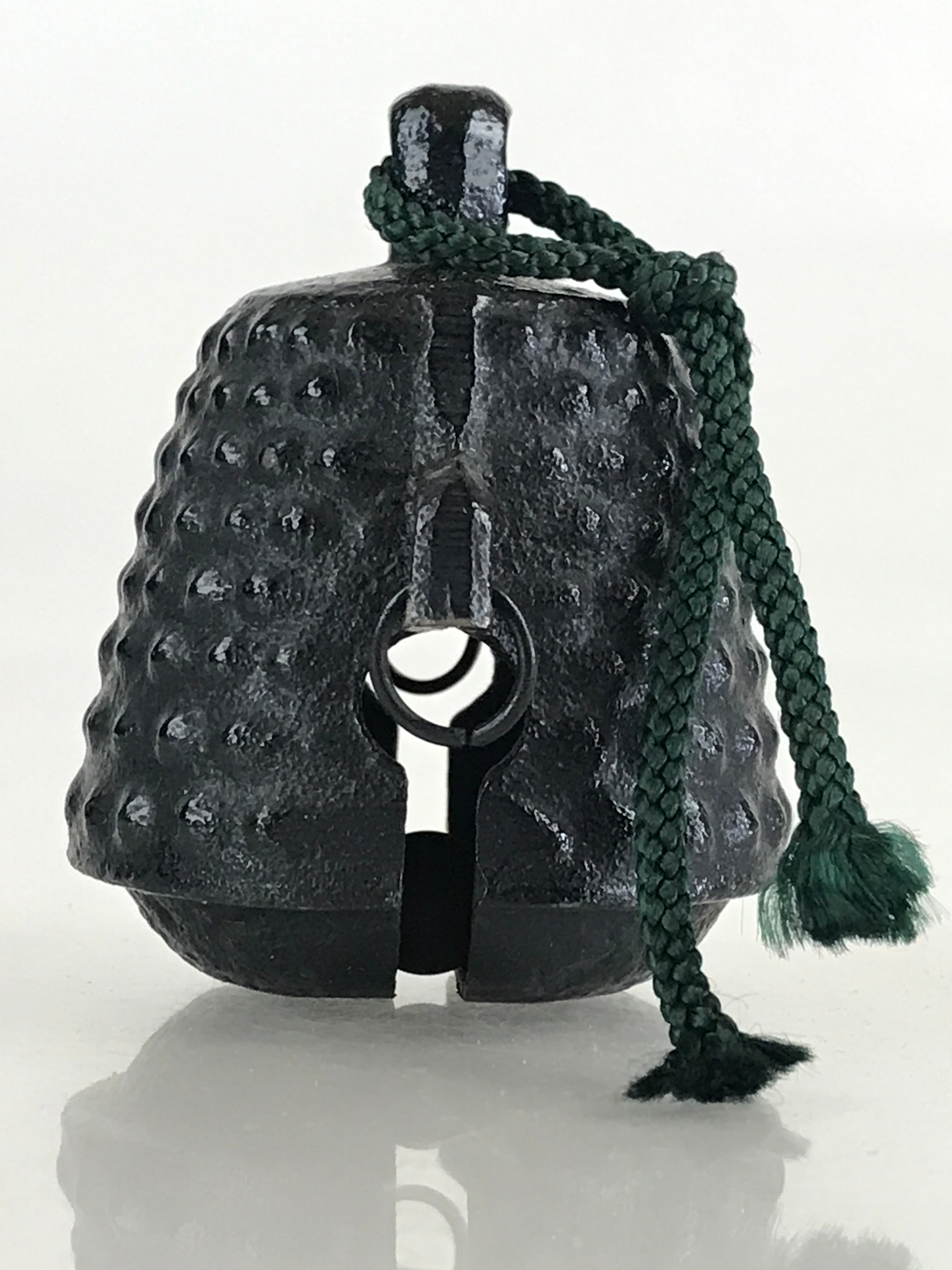 Japanese Metal Bell Tetsurei Iron Bell Nunbu-Tekki Arare Vtg Korin Amulet Black