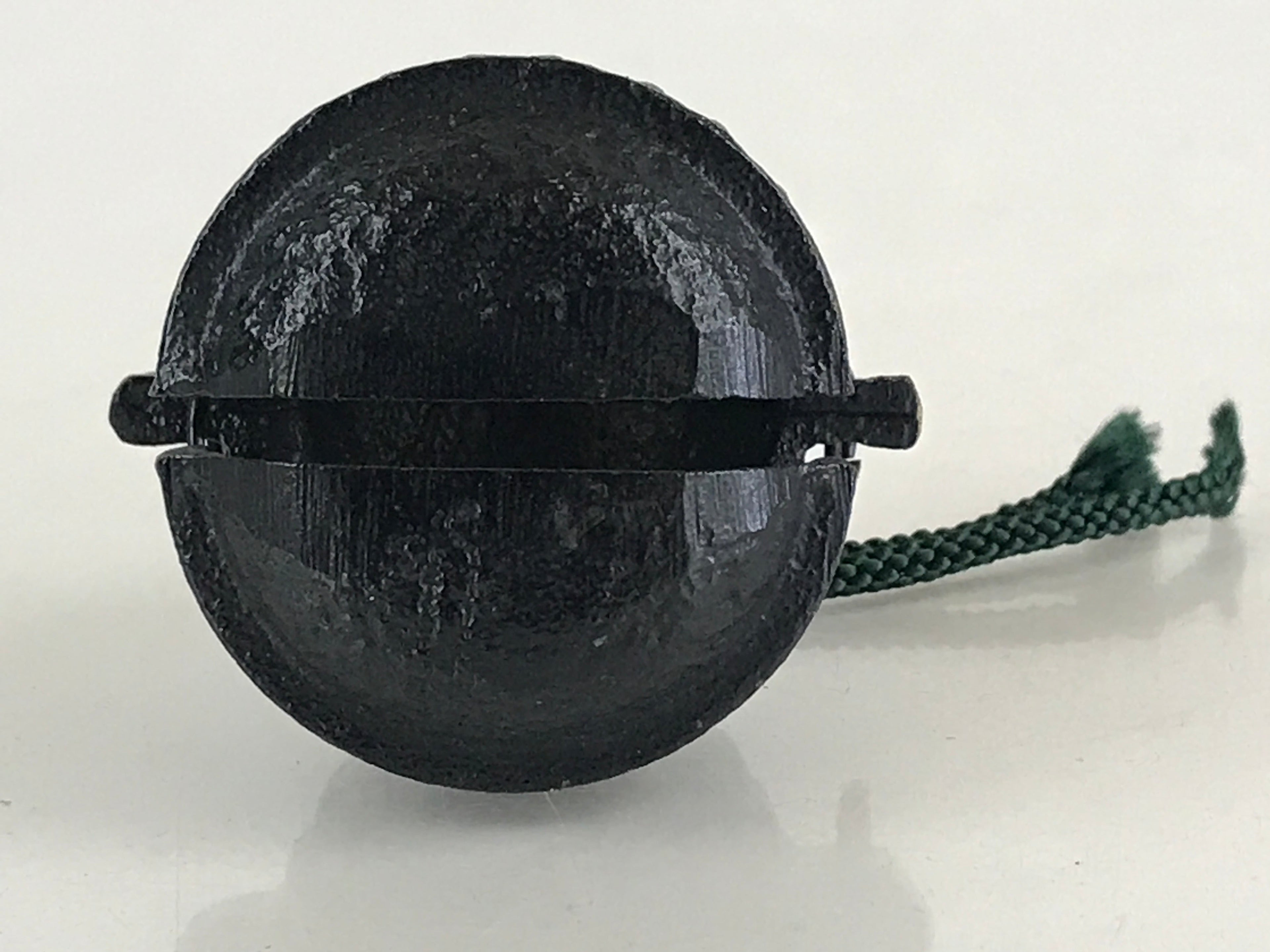 Japanese Metal Bell Tetsurei Iron Bell Nunbu-Tekki Arare Vtg Korin Amulet Black