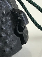 Japanese Metal Bell Tetsurei Iron Bell Nunbu-Tekki Arare Vtg Korin Amulet Black