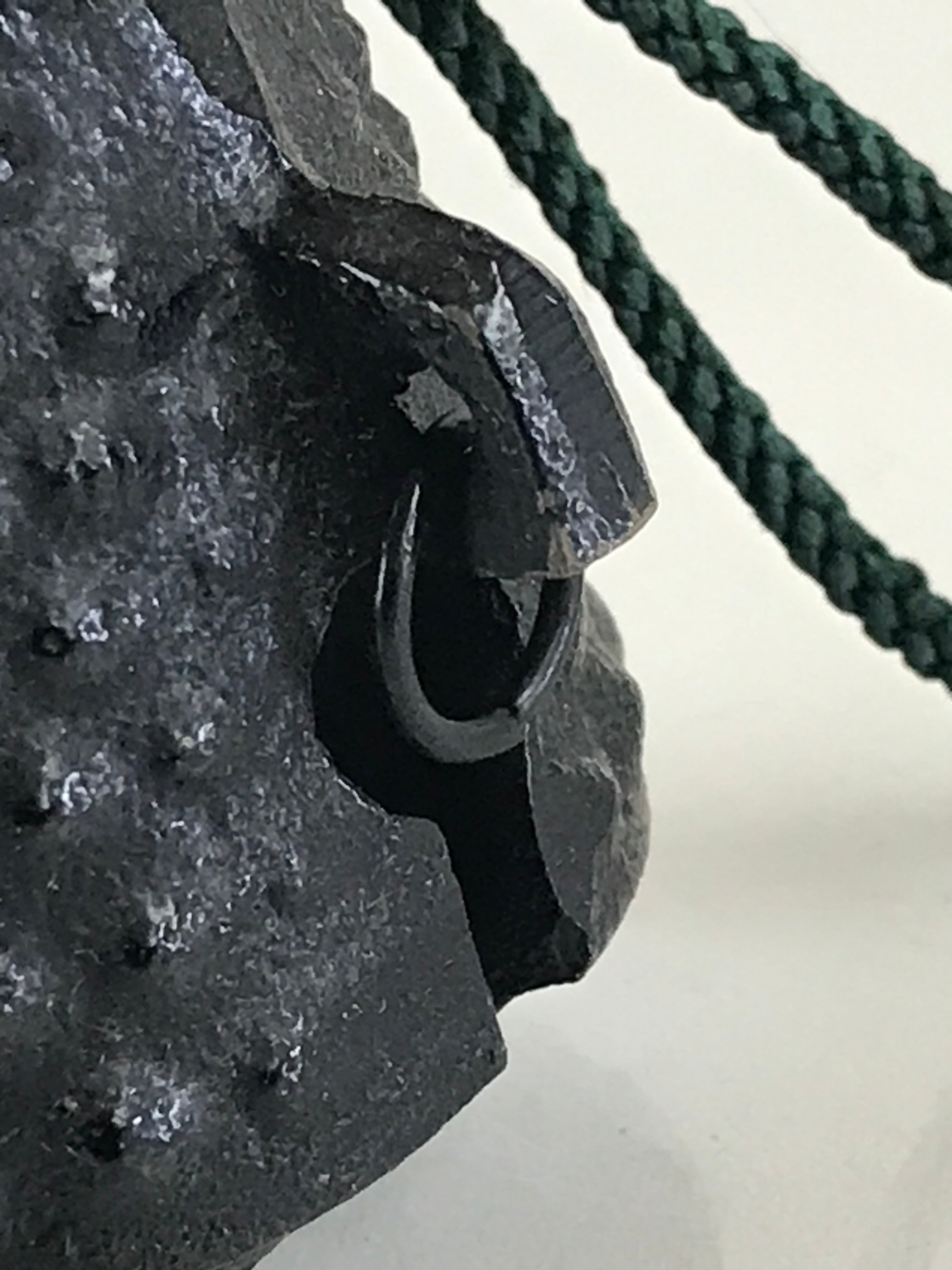 Japanese Metal Bell Tetsurei Iron Bell Nunbu-Tekki Arare Vtg Korin Amulet Black